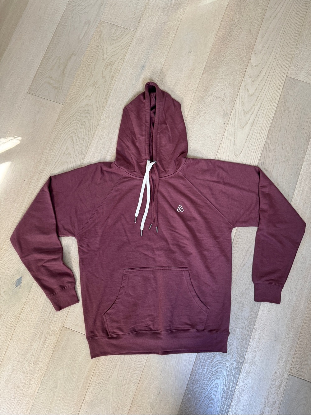 Brand new Unisex Maroon Hoodie with Airbnb logo